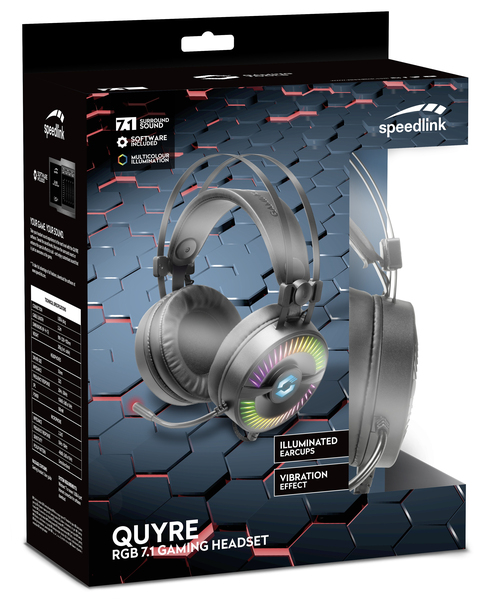 SpeedLink - QUYRE RGB 7.1 - spelh&ouml;rlurar, svart