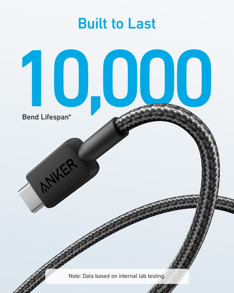 Anker 322 USB-A - USB-C - cable, Black, 0.9m