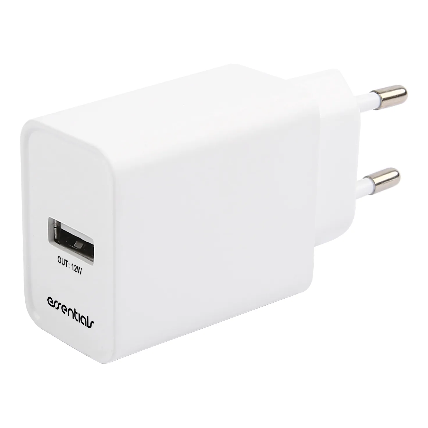 Wall charger 12W, USB-A Micro USB Cable 1m, White