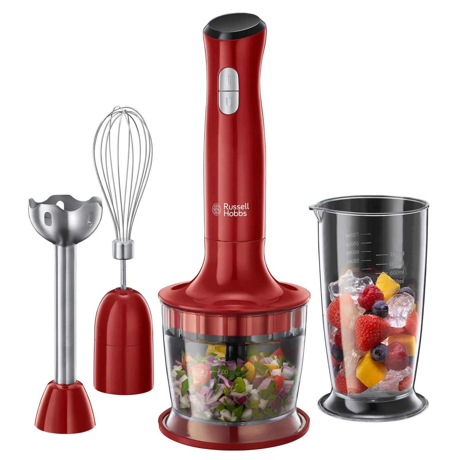 Russell Hobbs Desire 3in1 - stavmixer kit, r&ouml;d/rostfritt st&aring;l