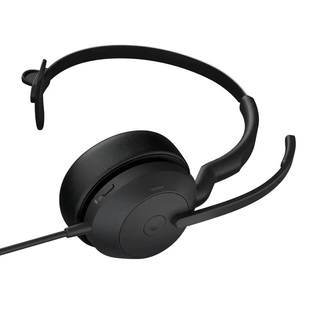 Jabra Evolve2 50 MS Mono Headset with USB-A/C adapters, Black