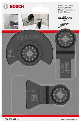 Bosch tile base set, 3-part, saw blade set