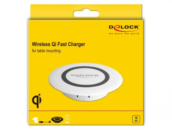 Wireless Qi Fast Charger 7.5 W + 10 W for table mounting