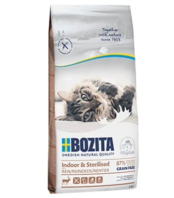 Bozita Indoor & Sterilised Grain Free Ren, Torrfoder f&ouml;r katt, Adult, 2 kg