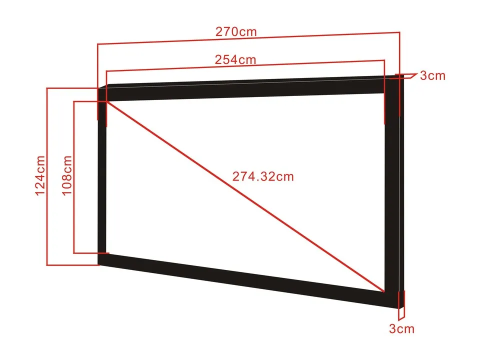 Multibrackets M Framed Projection Screen Deluxe - Heijastusn&auml;ytt&ouml; - 108 tuuma (274 cm) - 2.35:1 - Matte White