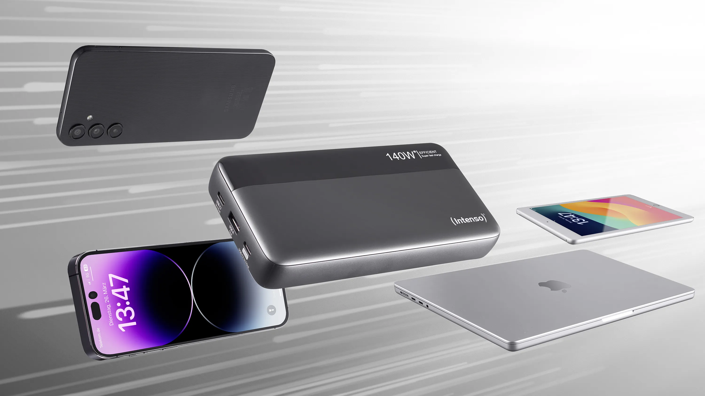 Intenso Power Bank HE -varavirtalähde, 25000 mAh, musta, Harmaa