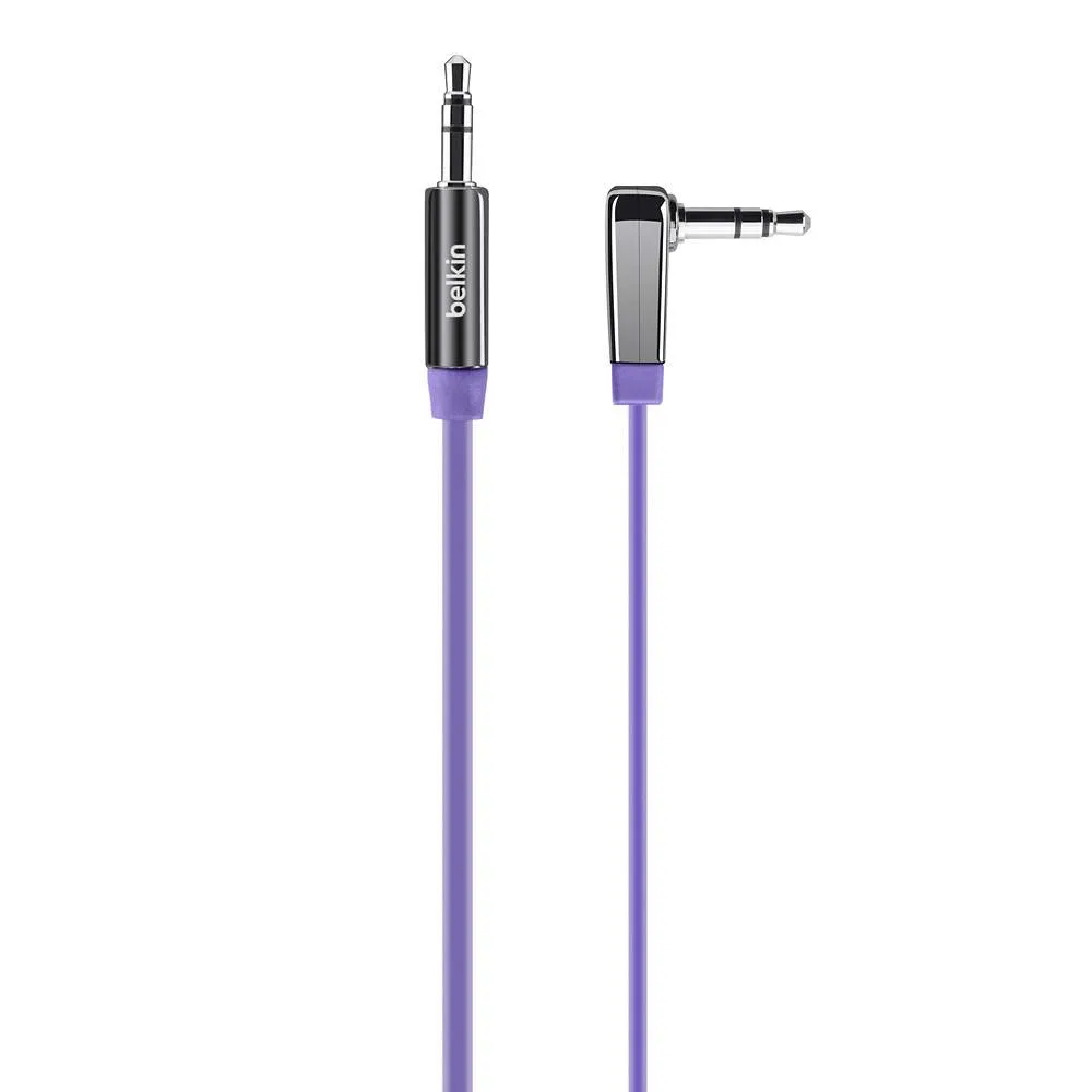 AUX cable flat right angle 0,9m, Purple