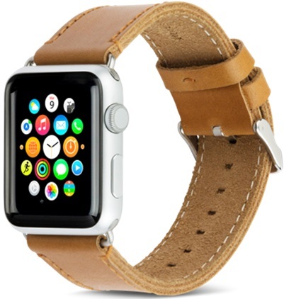 42mm Watch Strap Copenhagen, Light Saddle Brown/Silver