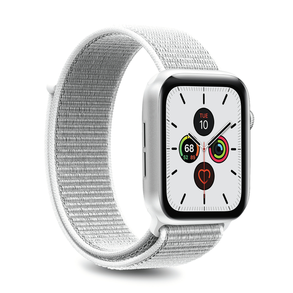 Puro Apple Watch -ranneke, 42-44 mm, S/M &amp; M/L, nylon, valkoinen