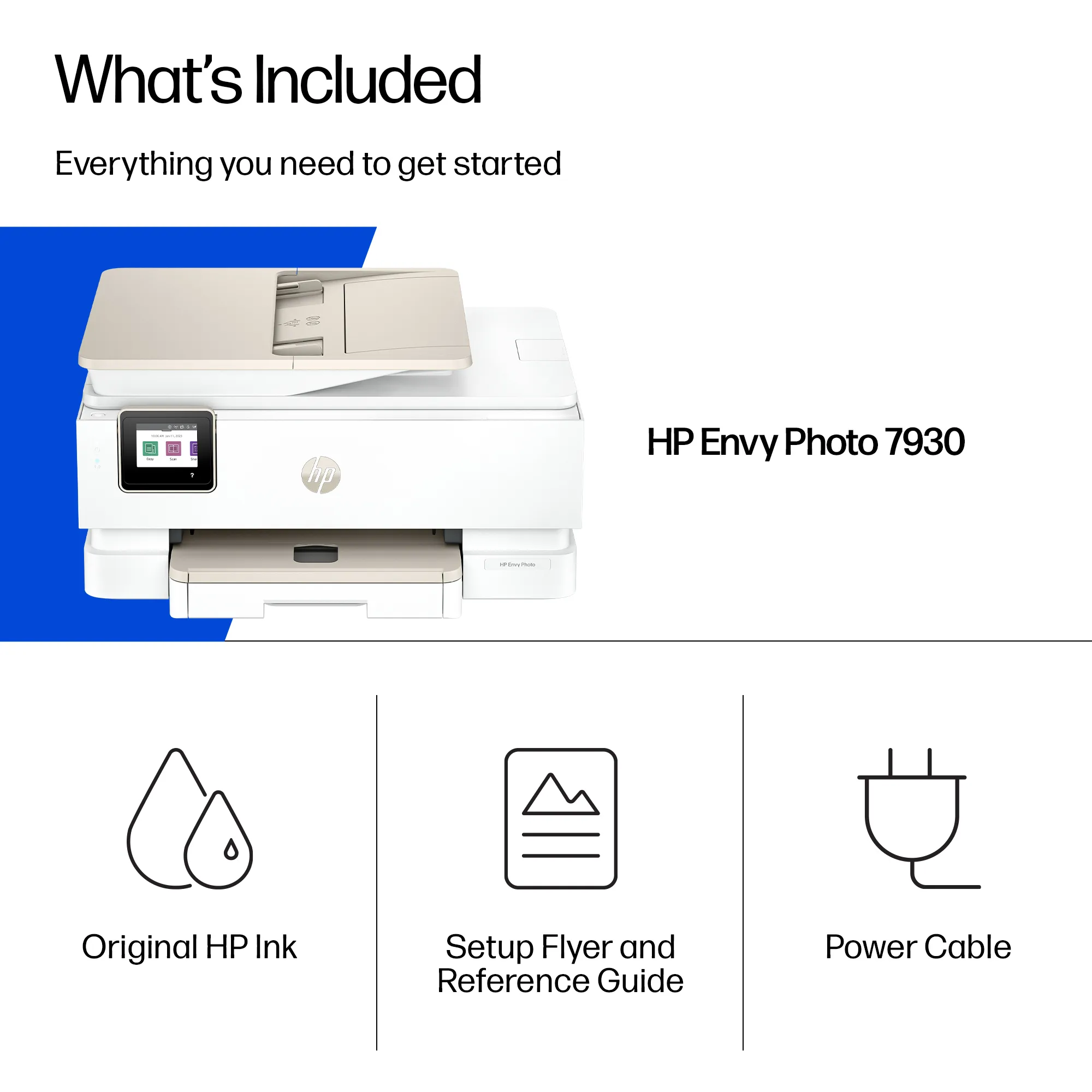 HP Envy Photo 7930 All-in-One Color Inkjet 10ppm Print Scan Copy Photo Printer USB 2.0 Wi-Fi