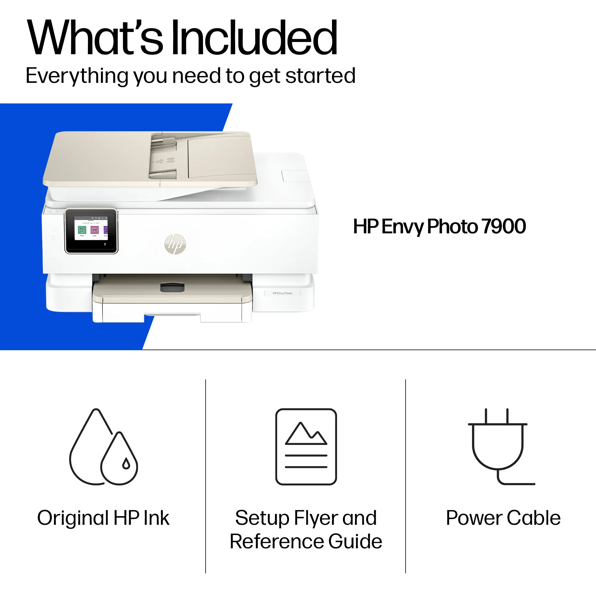 HP Envy Photo 7930 All-in-One Color Inkjet 10ppm Print Scan Copy Photo Printer USB 2.0 Wi-Fi
