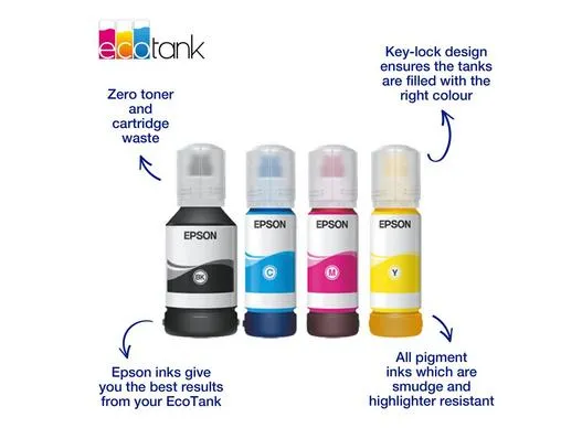 Epson 113 EcoTank ink bottle kit, Multicolor, 4 pcs