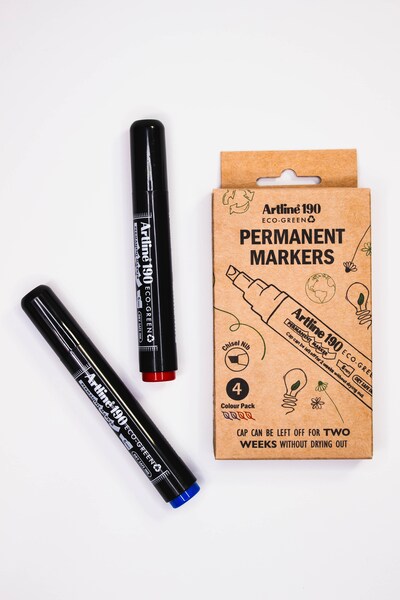 ARTLINE ECO-GREEN 190, 2.0-5.0 mm, 4 st, bl&aring; och r&ouml;d - permanent marker