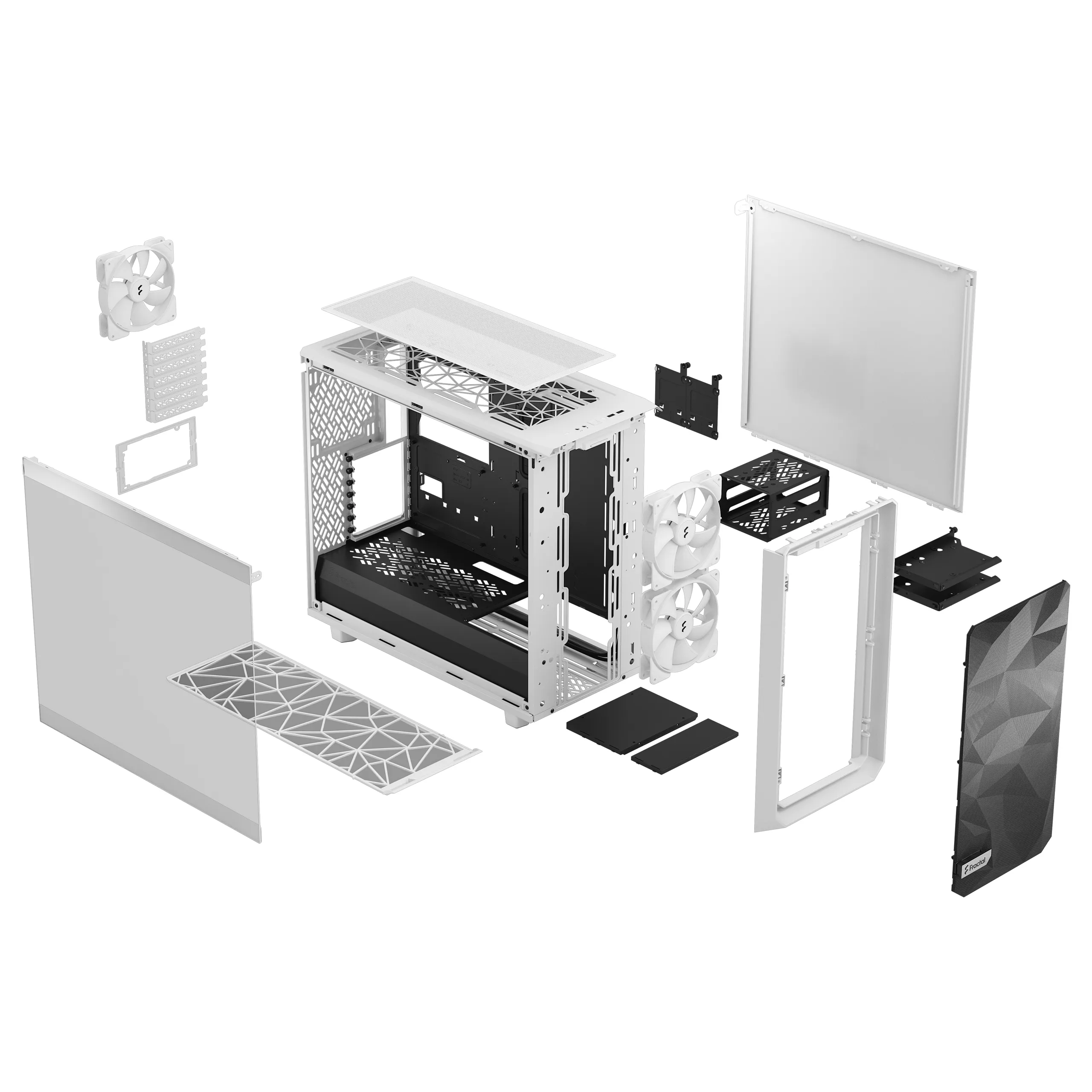 Fractal Design Meshify 2 Lite - Mid Tower case with window, White / Clear Tint