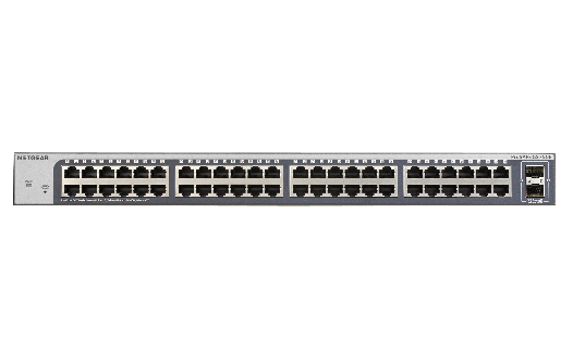 NETGEAR Plus GS750E - Kytkin - smart - 48 x 10/100/1000 + 2 x Gigabit SFP - ty&ouml;p&ouml;yt&auml;, r&auml;kkiin asennettava
