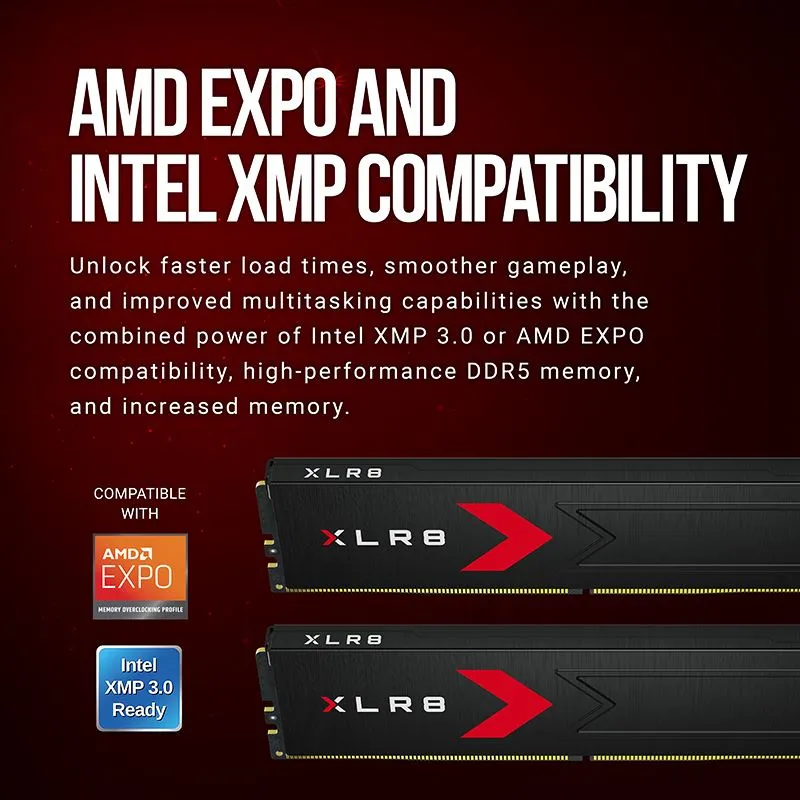PNY XLR8 Gaming 32GB (2x16GB) DDR5 6000MHz CL36 Desktop RAM Kit