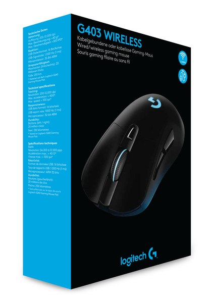 Logitech G403 Prodigy - Wireless Gaming Mouse, Black