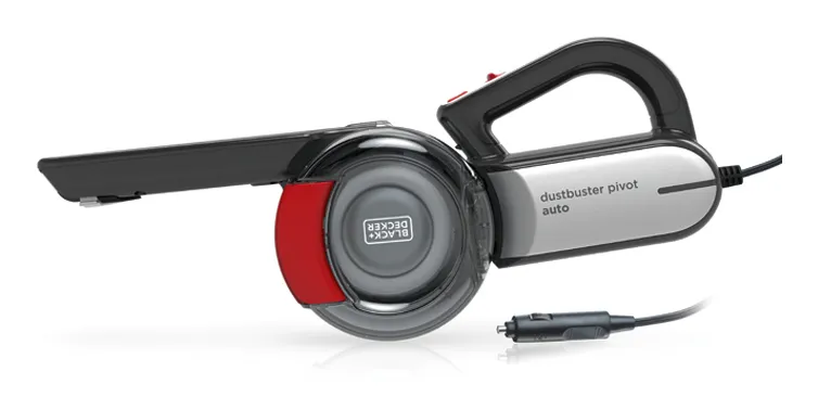 BLACK+DECKER Pivot Auto PV1200AV-XJ 12V 12.5 W 0.44 L -pussiton k&auml;sik&auml;ytt&ouml;inen imuri, harmaa, punainen, l&auml;pin&auml;kyv&auml;