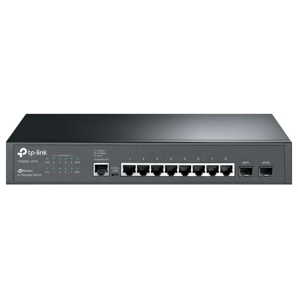 TP-Link JetStream switch, 8xRJ45, Gigabit, L2, managed, 2xSFP, 1U, bl