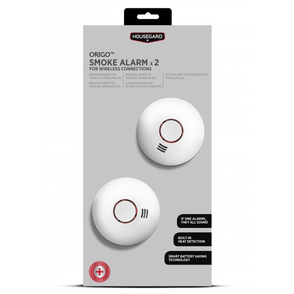 Housegard Origo Smoke Detector SA422WS, 2-pack