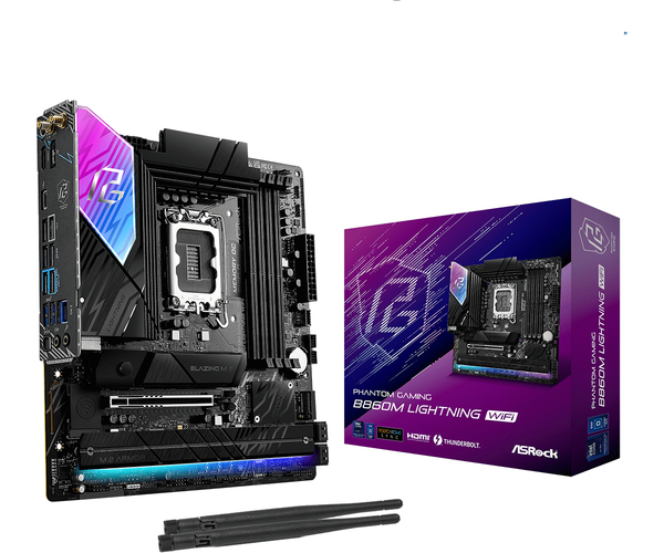 ASROCK Phantom Gaming B860M Lightning WiFi 6E LGA 1851 DDR5 mATX - motherboard