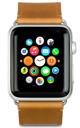 42mm Watch Strap Copenhagen, Light Saddle Brown/Silver