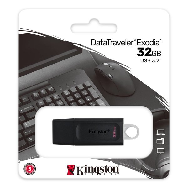 Kingston 32 Gt DataTraveler Exodia USB 3.2 Gen 1 (3.1 Gen 1) -muistitikku, Musta