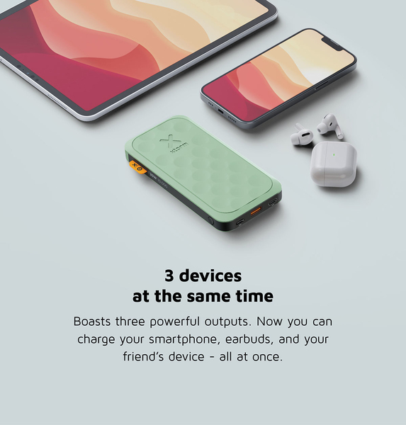 Xtorm Power Bank USB-C PD 20W 10000mAh/2xUSB-C - powerbank, Gr&ouml;n