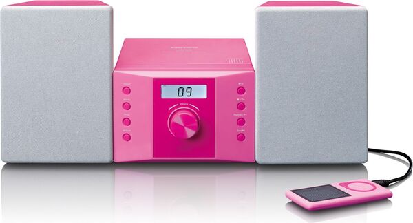 Lenco MC-013P Portable Micro Stereo System - Pink
