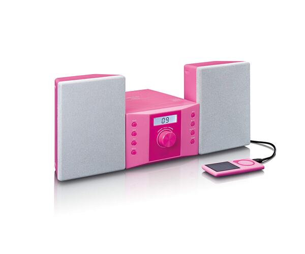 Lenco MC-013P Portable Micro Stereo System - Pink