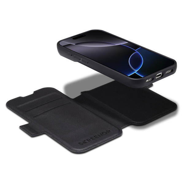 Screenor First 2-in-1, iPhone 17 Pro, MagSafe - wallet case, Black