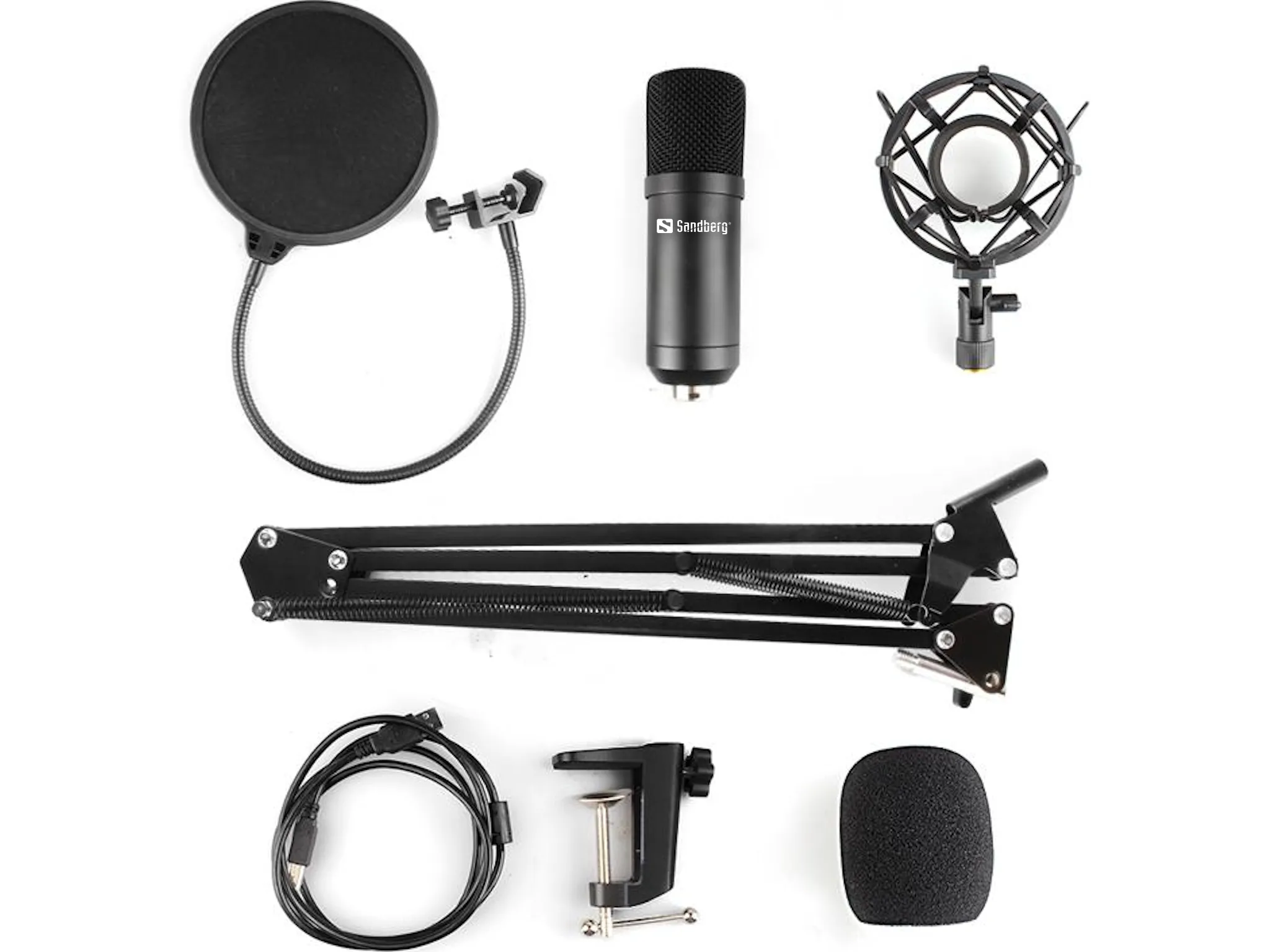 Sandberg Streamer USB - microphone kit, black