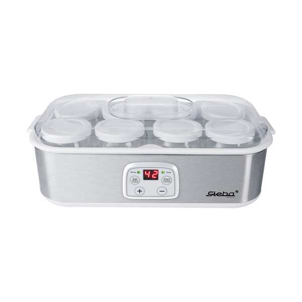Steba JM 3 Yogurt Maker, 1.4 L, 8 Jars, Stainless Steel/White