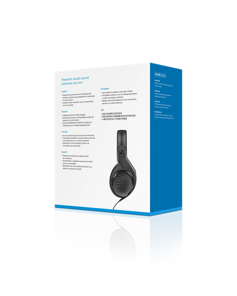 Sennheiser HD 200 PRO over-ear h&ouml;rlurar med 6,3 mm adapter, svart