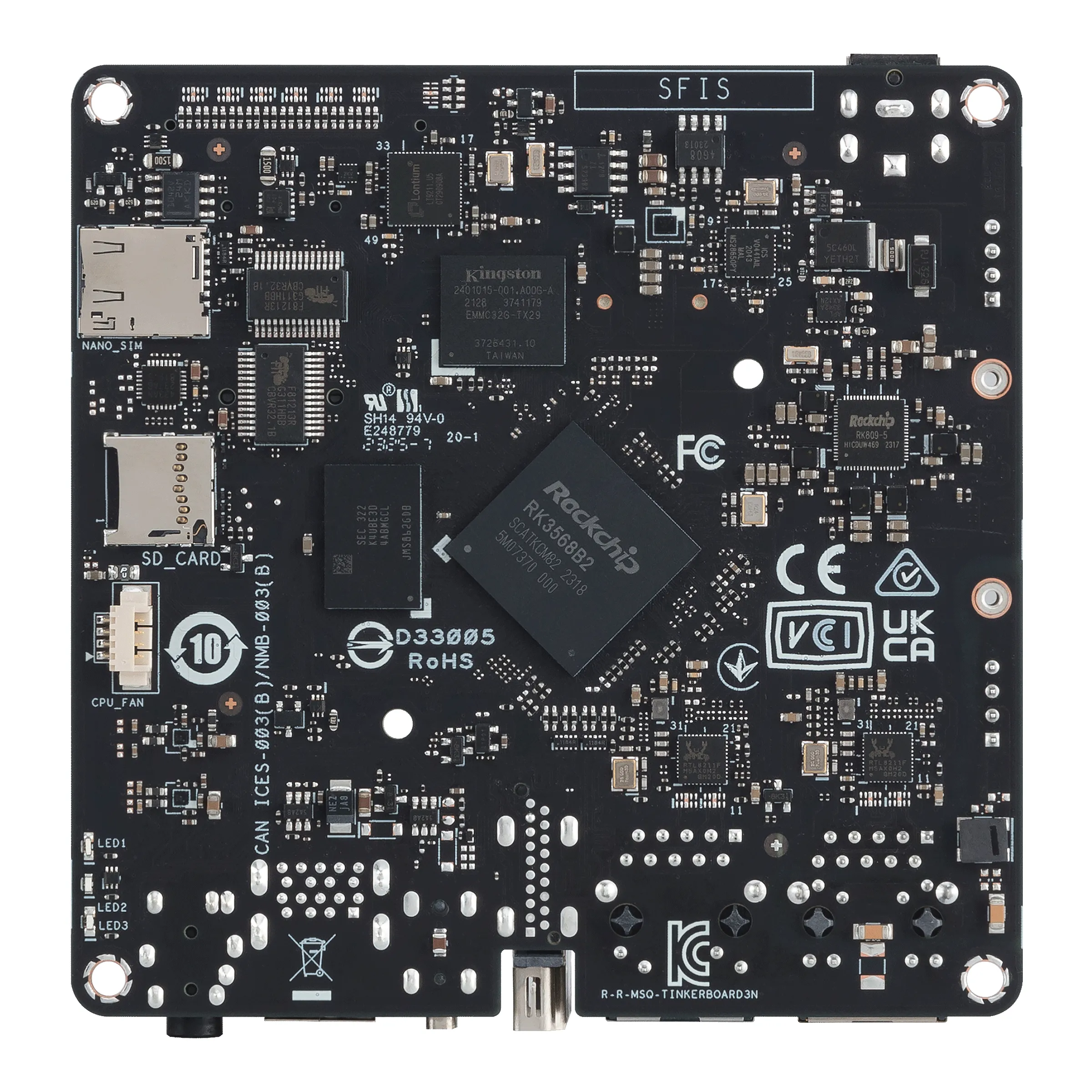 Asus Tinker Board 3N PLUS WiFi ONBOARD NUC size -emolevy