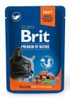 Brit Premium by Nature Sterilised Salmon, Wet food for cats, Adult, 100g