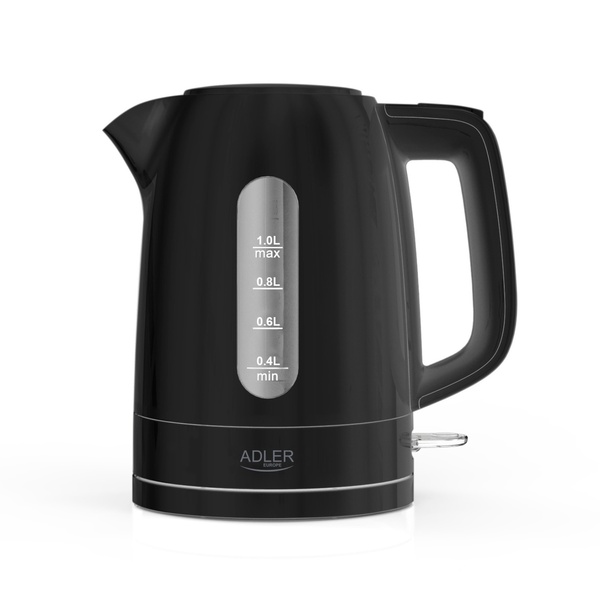 ADLER AD 1380B -vedenkeitin, 1,0 l, 2200 W, musta