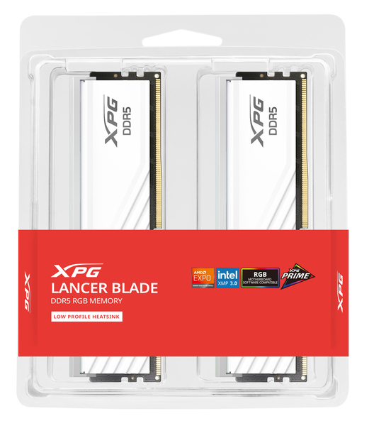 ADATA DDR5 - 32GB - 6000 - CL - 30 (2x 16 GB) dual kit, RAM (white, AX5U6000C3016G-DTLABRWH, XPG Lancer Blade RGB, INTEL XMP, AMD EXPO)