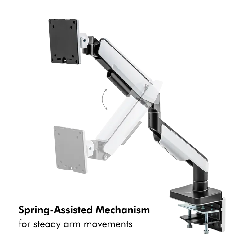 Logilink Gaming RGB Single Gas Spring - monitor arm, White, 17-49&quot;, 20kg