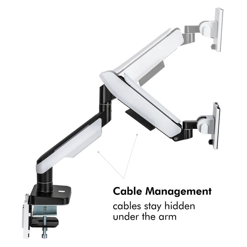 Logilink Gaming RGB Single Gas Spring - monitor arm, White, 17-49&quot;, 20kg