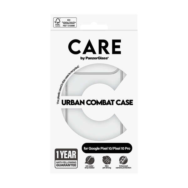 Panzerglass CARE Flagship Case Transparent Urban Combat w. Clear Frame Google Pixel 10 / 10 PRO