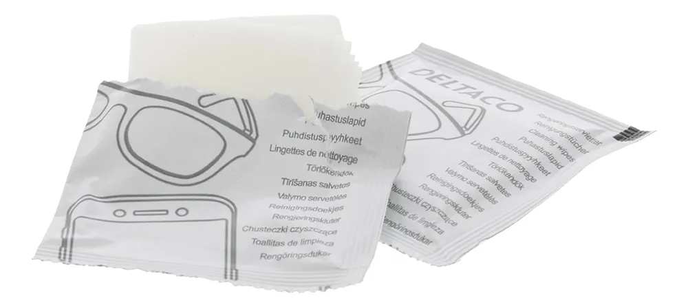 DELTACO Cleaning wipes for glass, 52pcs
