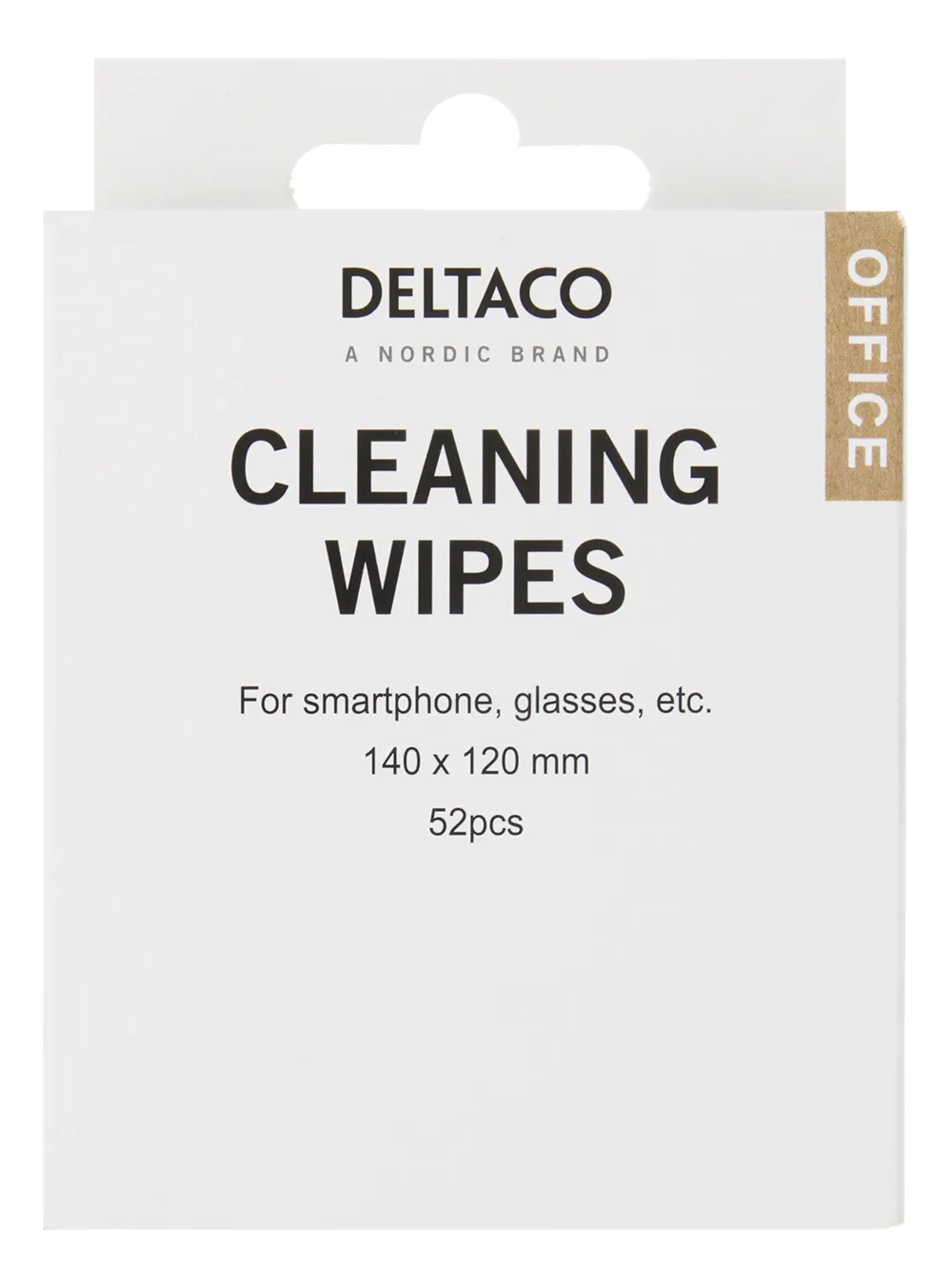 DELTACO Cleaning wipes for glass, 52pcs