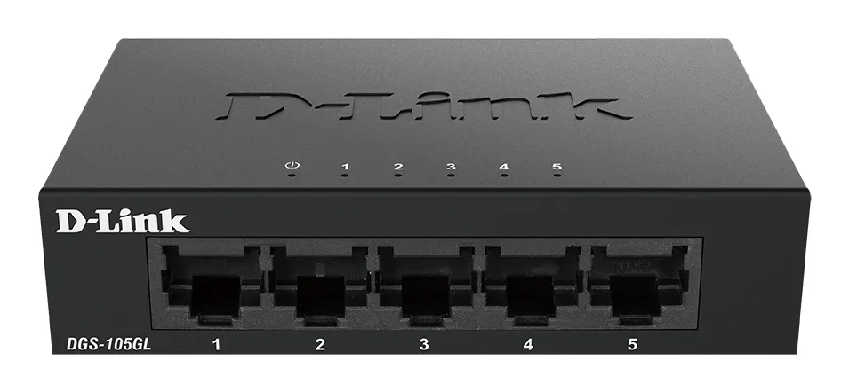 D-Link 5-Port Gigabit Ethernet Metal Housing Unmanaged Light Switch