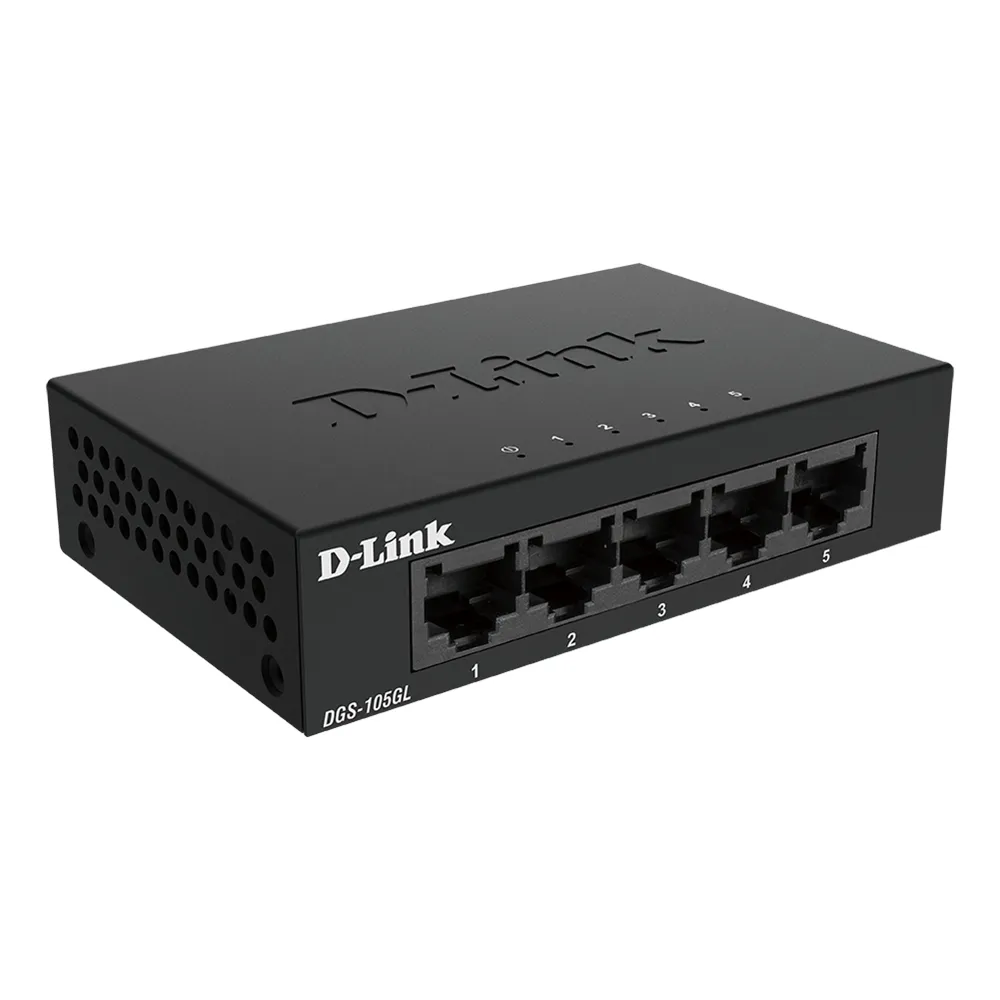 D-Link 5-Port Gigabit Ethernet Metal Housing Unmanaged Light Switch