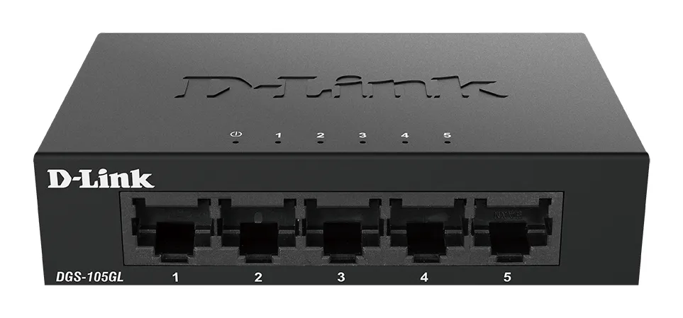 D-Link 5-Port Gigabit Ethernet Metal Housing Unmanaged Light Switch