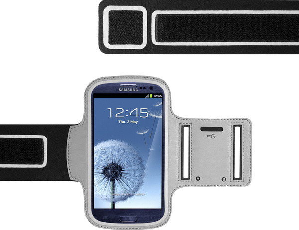 S&auml;&auml;delt&auml;v&auml; k&auml;sivarsikotelo Samsung Galaxy S III mallille, harmaa