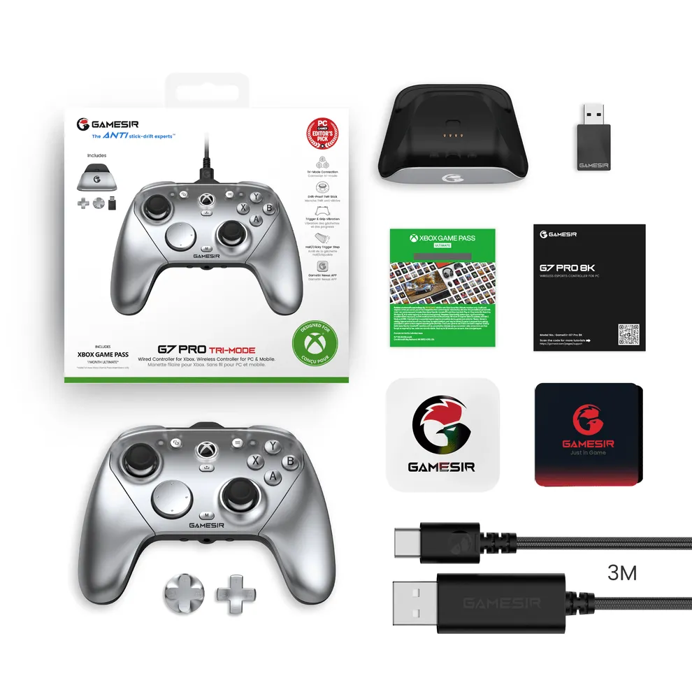 GameSir G7XS001 Gamepad - Silver - Wired and Wireless - Android, iOS, Nintendo Switch, PC