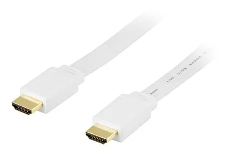 Deltaco HDMI Flat – HDMI 2.0 - cable, 0.5 m, White