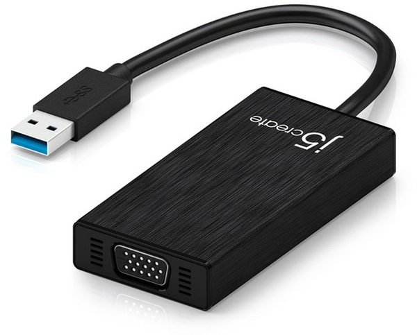 J5 Create JUH410, USB 3.0 - VGA-sovitin, sis.rak 3-portinen hubi, m
